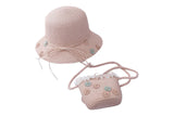 Summer Straw Hat & Bag Set for Girls