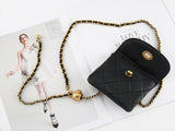 PU Leather Women Adjustable Metal Chain Belt Crossbody Waist Bag