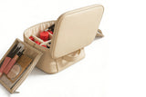Makeup Bag with LED Lighted Mirror Travel Cosmetic Case with Brush Organizer and Zipper Pouch