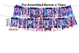 66Pcs K-pop Demon Hunter-Inspired Birthday Disposable Paper Tableware