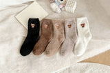 5 Pairs Mid Calf Socks with Cute Highland Cow Pattern