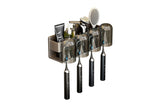 Space Metal Toothbrush Holder Wall Mounted Toothpaste Bathroom Rack with Cups