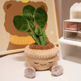 Emotional Support Toy with Expression and Plush Stuffed Potted Plant Ornament