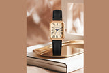 Retro Ladies Rectangular Watch with Leather Band