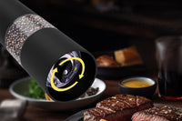 2Pcs Electric Pepper Grinders LED Light Adjustable Coarseness