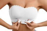 2Pcs No Padding Women Strapless Front Closure Bandeau Bra