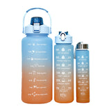 3-Piece Motivational Water Bottles Set with Time Markings