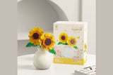 4Pcs Flower Building Blocks Pot Plant Bouquet Set with Vase