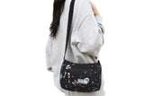 Women's Graffiti Print Zip Pocket Crossbody Bag Shoulder Bag Travel Messenger Bag