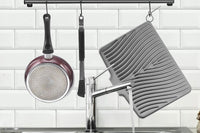 Silicone Dish Drying Mat for Kitchen Counter with Built-in Drain