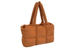 Ladies' Wrinkled Shoulder Bag Purse Spacious Tote Bag Puffer Handbag