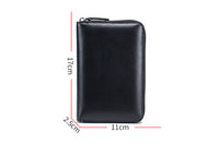 Travel Wallet Genuine Leather Card Holder Wallet with Zipper