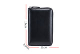 Travel Wallet Genuine Leather Card Holder Wallet with Zipper