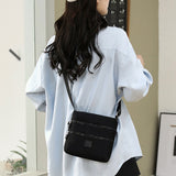 Three-Pocket Splash-Proof Nylon Crossbody Bag