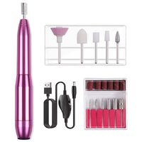 Portable Nail Drill Machine Kit USB Rechargeable Manicure Pedicure Tools