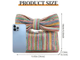 Ladies Straw Woven Handbag Butterfly Knot Clutch Bag