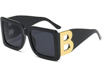 Oversized Retro Square Sunglasses with B-Logo Design