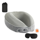 Memory Foam Travel Neck Pillow with Sleeping Mask Earplugs