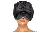 2-in-1 Double Layer Satin Bonnet with Eye Mask Sleep Cap Hair Wrap
