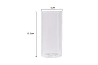 400ML Clear Glass Cup with Lid and Straw Square Glass Water Glass