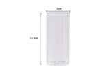 400ML Clear Glass Cup with Lid and Straw Square Glass Water Glass