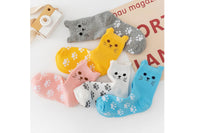 5 Pairs Women Socks Cartoon Kitty Mid Tube Socks