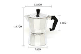 1/3/6 Cups Moka Latte Stainless Pot Stovetop Espresso Coffee Maker