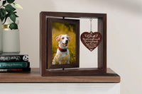 Pet Memorial Gifts for Dogs Cats Rotating Wooden Picture Frame for 4x6-inch Photo