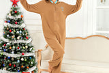 Women Christmas Gingerbread Fleece Jumpsuit