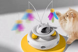 4-in-1 Rechargeable Automatic Cat Teaser Interactive Cat Toy with Laser Feather Balls