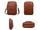 Women Crossbody Purse Multi-Pocket PU Leather Shoulder Bag Phone Bag