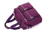 Multi-Pocket Nylon Tote Bag with Adjustable Shoulder Strap Crossbody Handbag Travel Bag