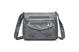 Retro Multi Pockets Crossbody Bag PU Leather Crossbody Shoulder Bag