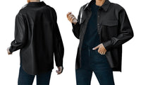 Faux Leather Overshirt