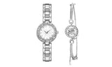 Women Watch and Circle Elegant Bracelet Bangle Set