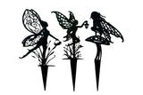 Metal Fairy Silhouette Statue Sculpture Garden Yard Decorative Stake