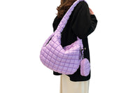 Puffer Crossbody Bag for Women Shopping Bag Pouch Soft Quilted Tote Bag