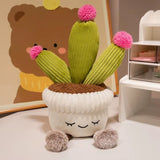 Emotional Support Toy with Expression and Plush Stuffed Potted Plant Ornament