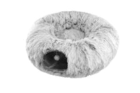 Winter Plush Cat Tunnel with Cat Bed