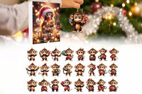 2025 Advent Countdown Calendar Funny Monkey Ornaments