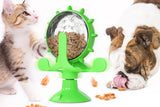 Interactive Pet Treats Dispenser Toy 360 Degrees Rotating Windmill Toy Slow Pet Feeder