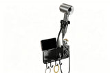 Adhesive Wall Mount Hair Dryer Holder with Phone Stand and Cord Organizer