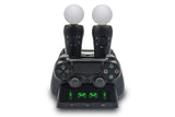 4-in-1 Fast Charging Desk  Dock Fit for PS4 & PS Move Controller