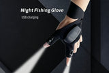 1 Pair Rechargeable Fishing Gloves Led Flashlight Night Fishing Hand Lamp Gloves