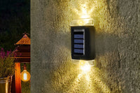 4Pcs Solar Powered Door Fence Wall Lights Water-Resistant Garden Lamp