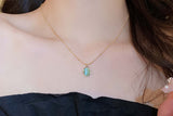 Collarbone Chain Dainty Oval Pendant Necklace