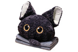3-in-1 Pillow Blanket Hand Warmer Cat Head Shaped Cushion