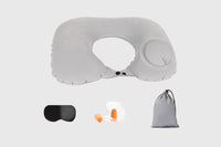 Press Type Inflatable U Shaped Travel Neck Pillow Car Flight Head Rest Cushion