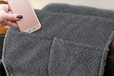 Sherpa Headrest Pillow for Recliner Chair with Storage Pocket