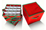 4-Tier 64 Compartment Christmas Ornament Storage Box with Lid